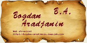 Bogdan Arađanin vizit kartica